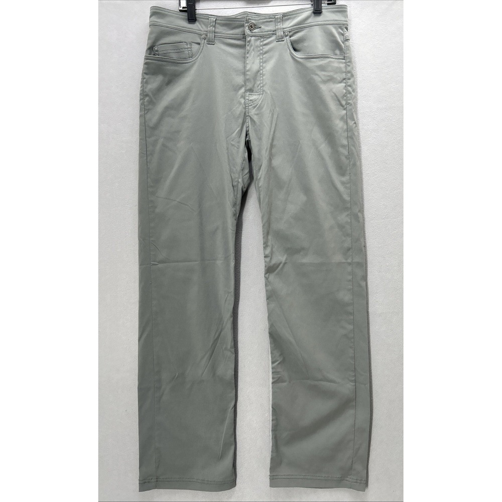prAna Brion Pant II Men's 34x32 Gray Hiking Outdoor Slim Fit Pants M4BN32312